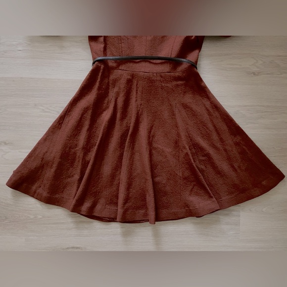 ANTHROPOLOGIE MCGINN OXIDIZED RUFFLE BELTED COAT, SIZE SMALL, NWOT - Picture 11 of 12